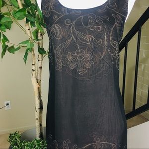 Alfani 100% Silk brown sheath dress, Size 12